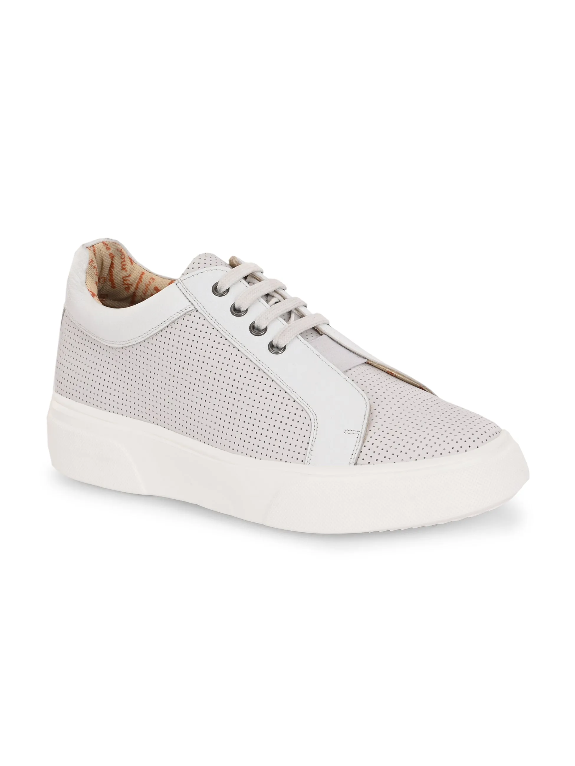 Hitz Herren-Sneaker aus weißem Leder mit Schnürung