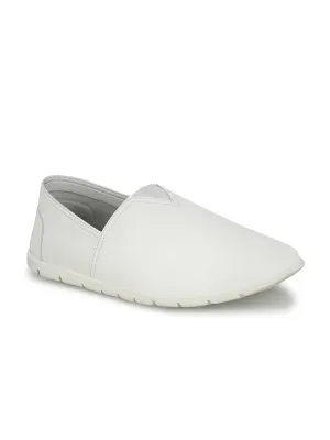 Hitz Herren Weiße Lederschlupfschuhe für Freizeit