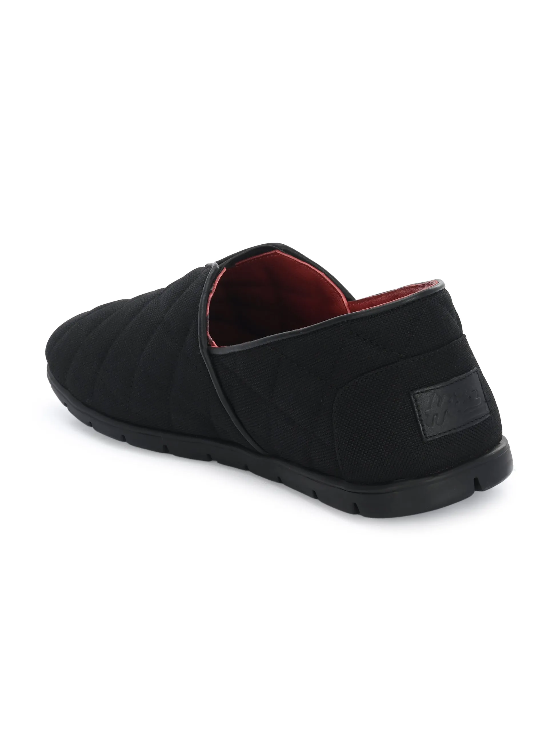 HITZ153-Herren Schwarze Bequeme Schlupfschuhe