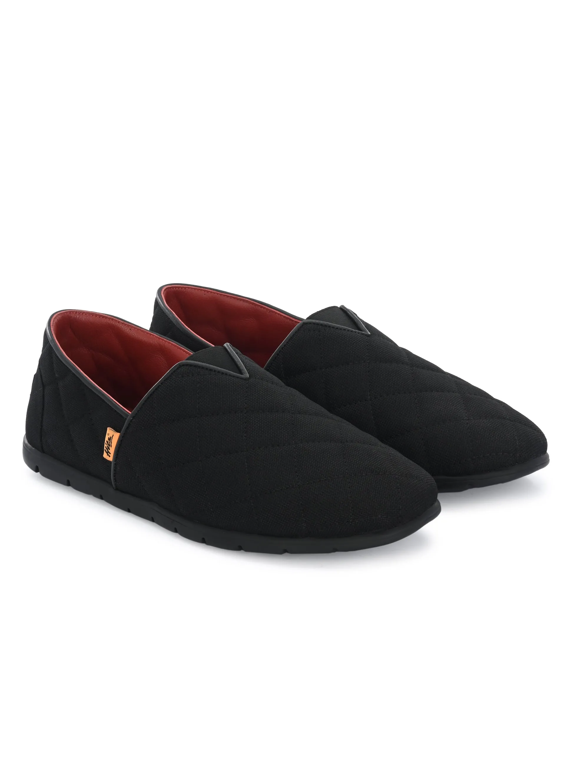 HITZ153-Herren Schwarze Bequeme Schlupfschuhe