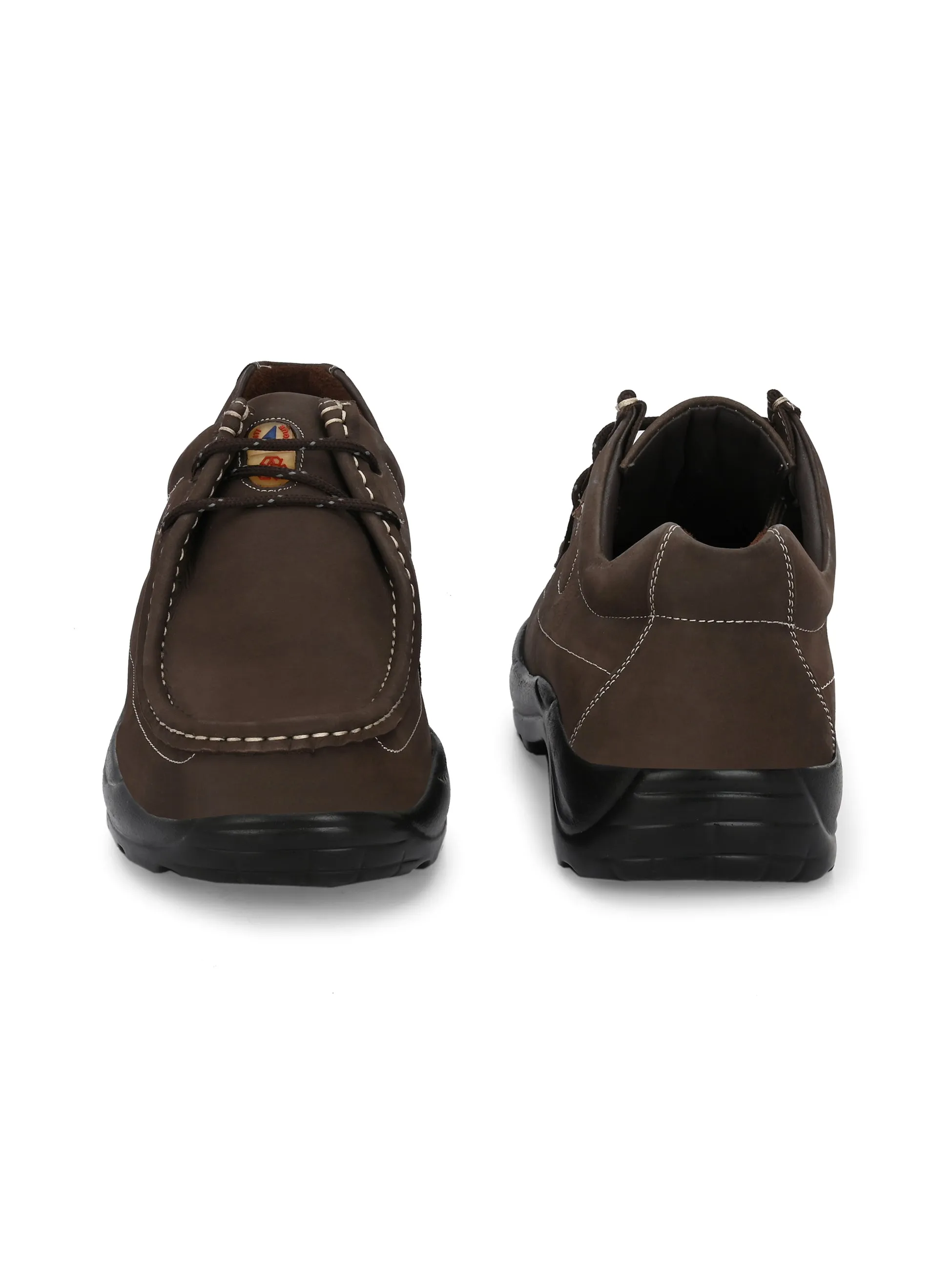 HITZ2651 Herren Braune Leder Casual Schnürschuhe