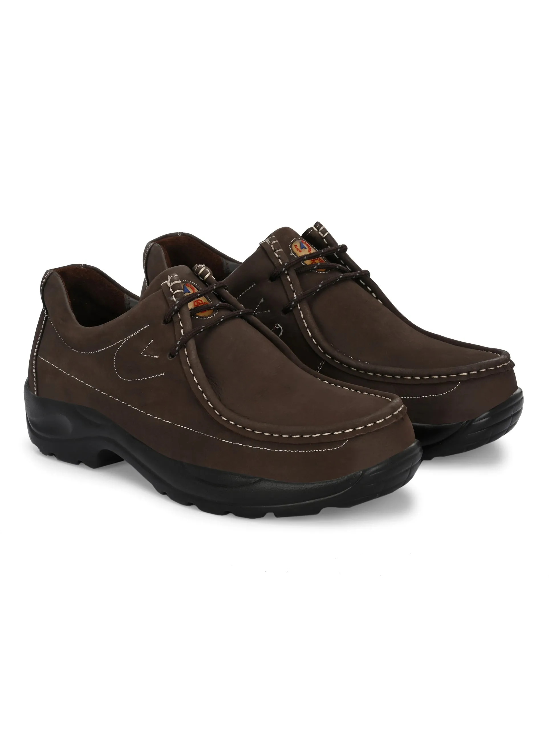 HITZ2651 Herren Braune Leder Casual Schnürschuhe