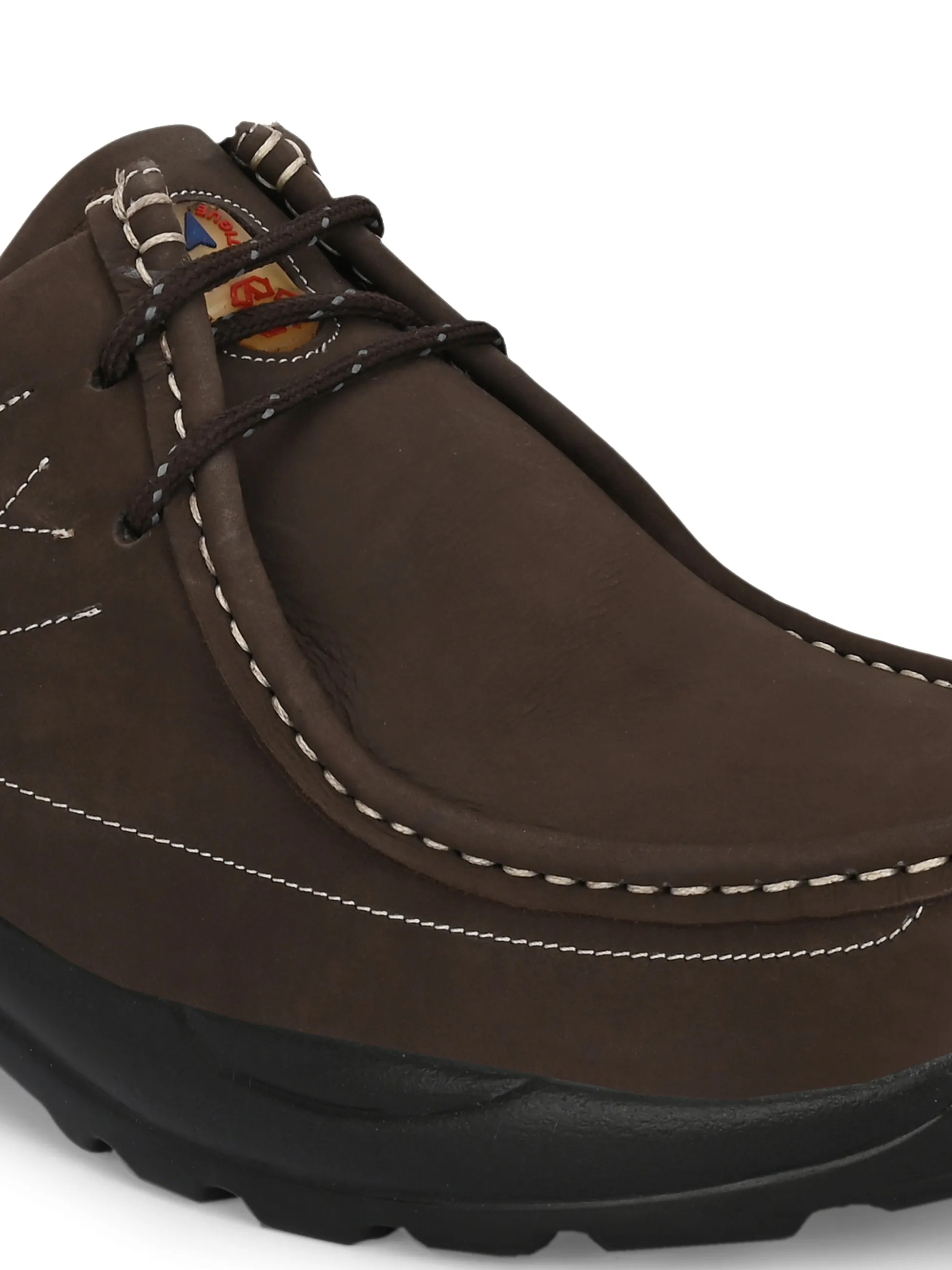 HITZ2651 Herren Braune Leder Casual Schnürschuhe