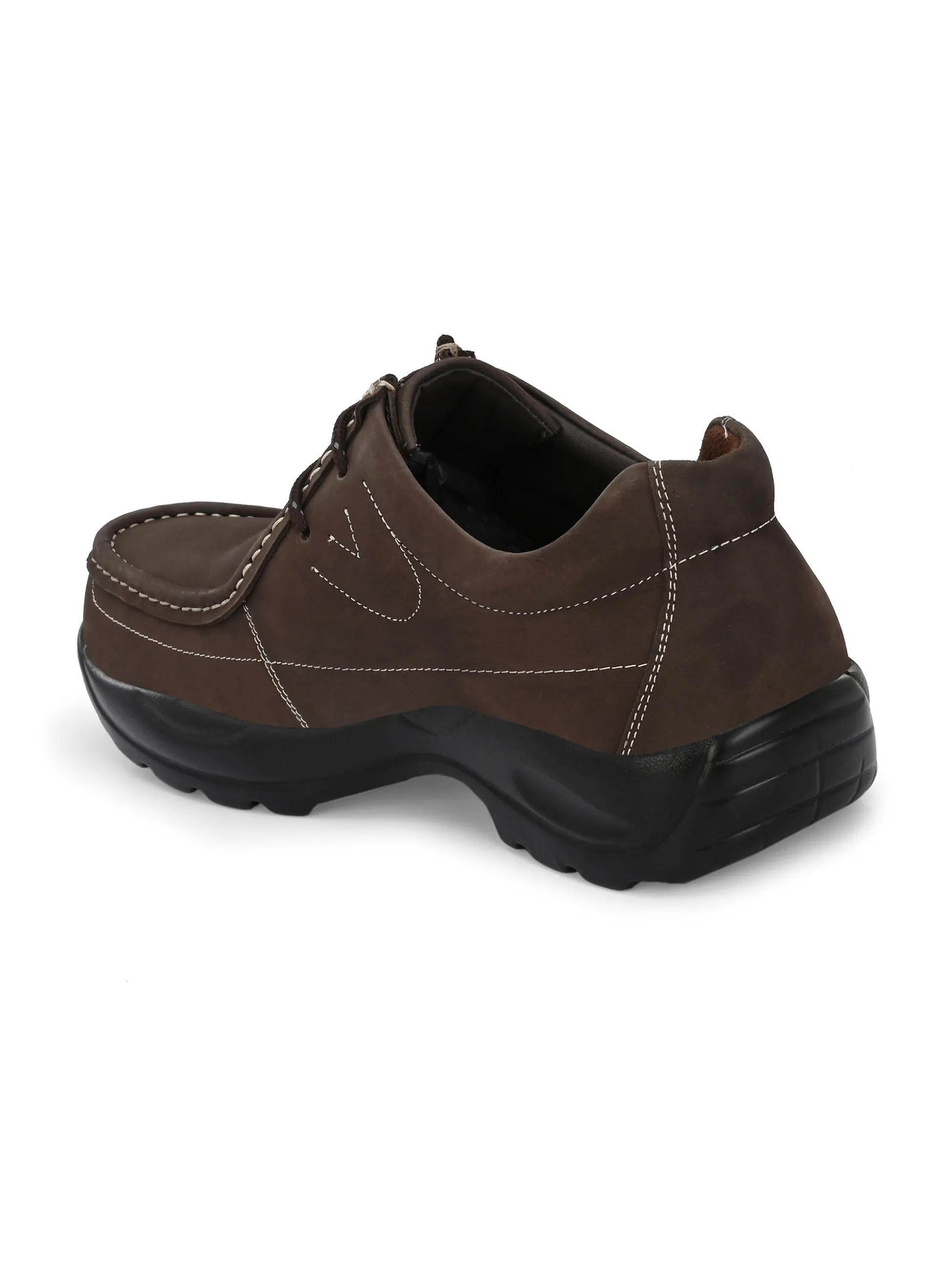 HITZ2651 Herren Braune Leder Casual Schnürschuhe