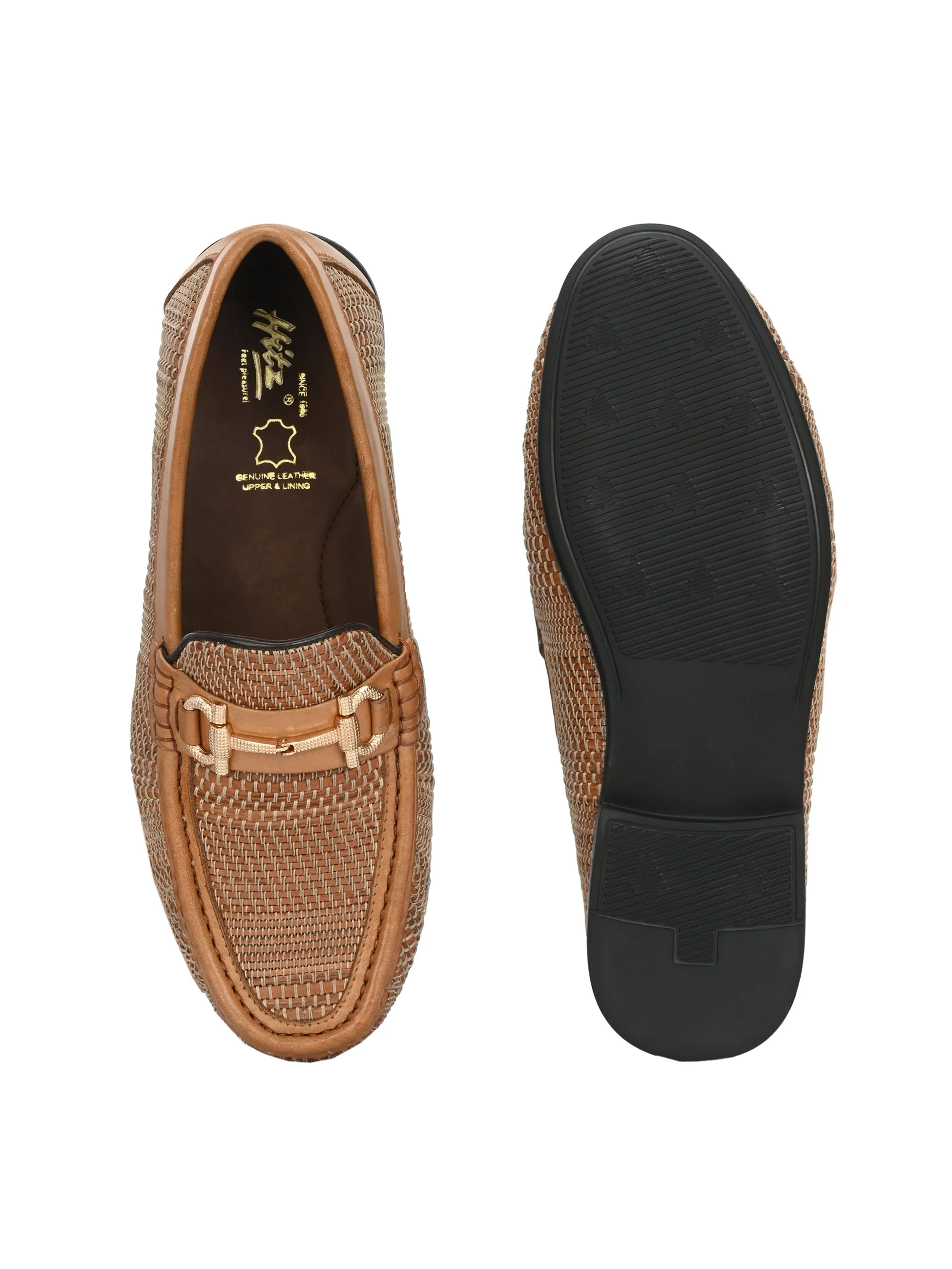 HITZ5342 - Herren Loafer aus braunem Leder für den Casual-Look