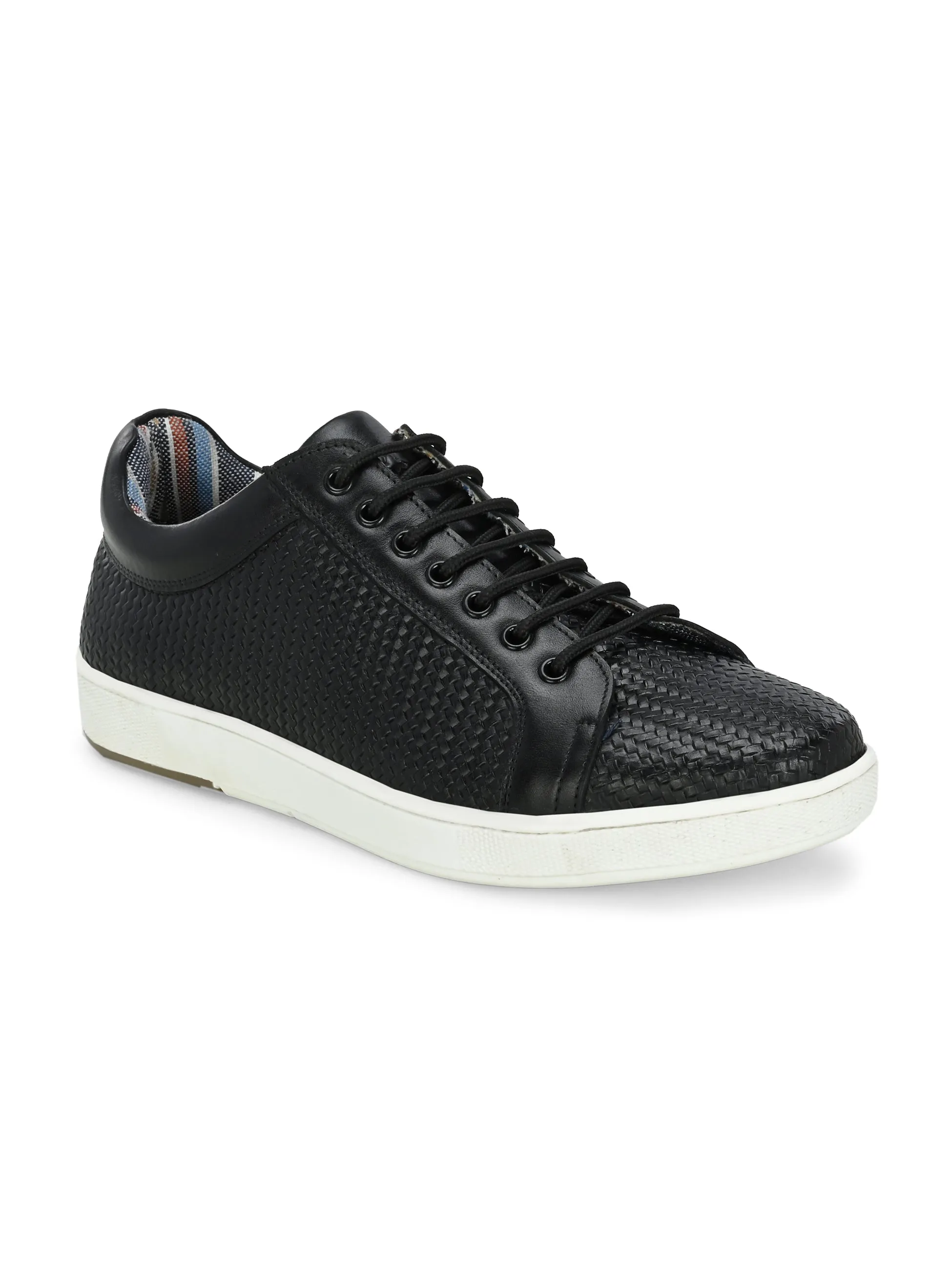 HITZSN_10 - Herren-Sneaker aus schwarzem Leder mit Schnürung