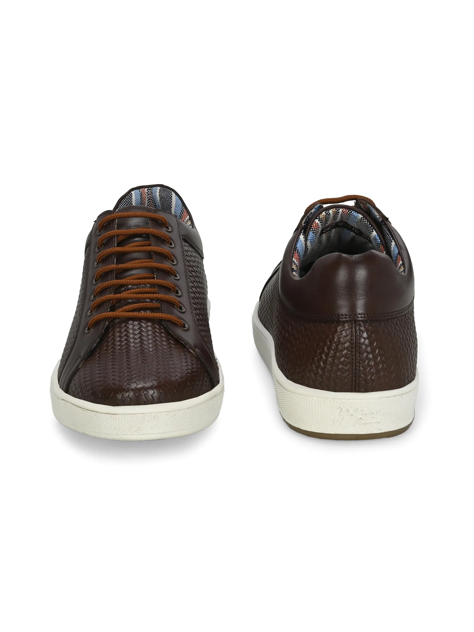 HITZSN_10-Herren-Sneaker aus braunem Leder mit Schnürung