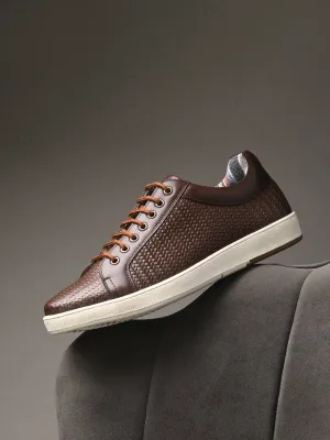 HITZSN_10-Herren-Sneaker aus braunem Leder mit Schnürung