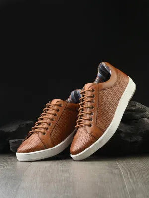 HITZSN_10-Herren-Sneaker aus braunem Leder mit Schnürung
