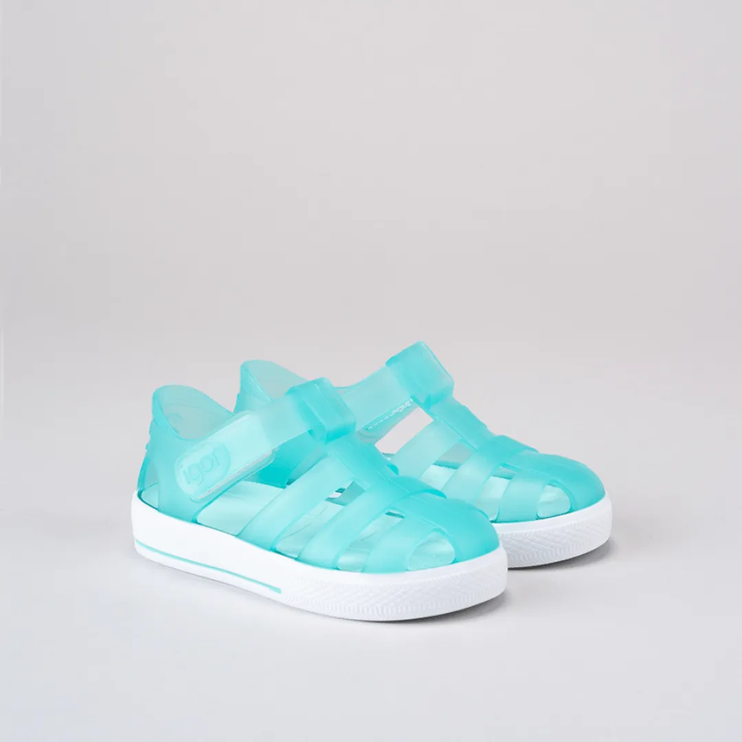 Igor: Sternen-Gelee-Sandalen - Aguamarina