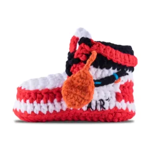 J1 Häkel-Babyschuhe Rot