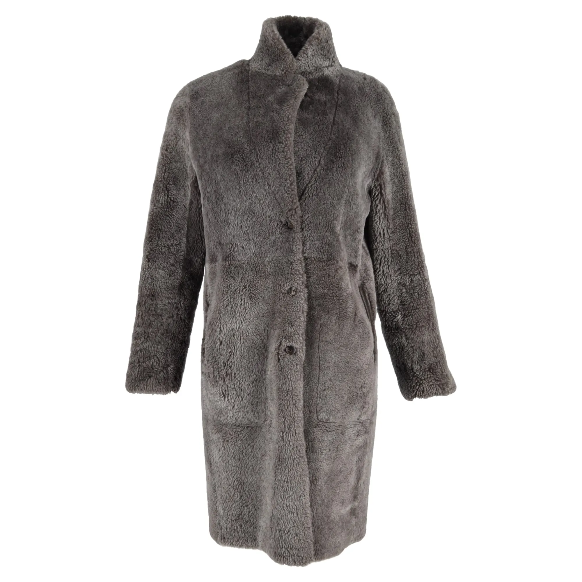 Joseph Polar Skin Brittany Mantel in Grau aus Schaffell