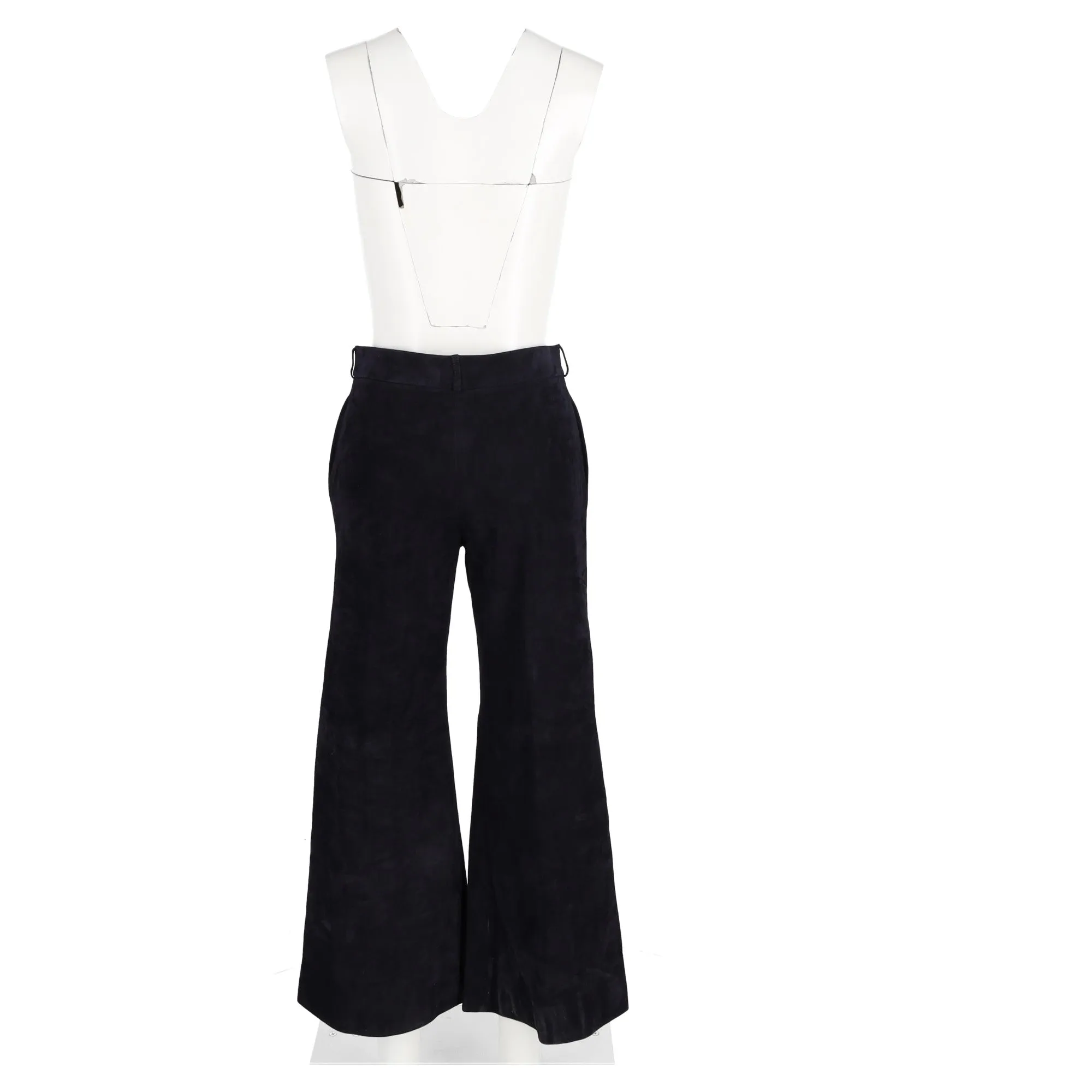 Khaite High-Waisted Bell Pants in Schwarz Wildleder