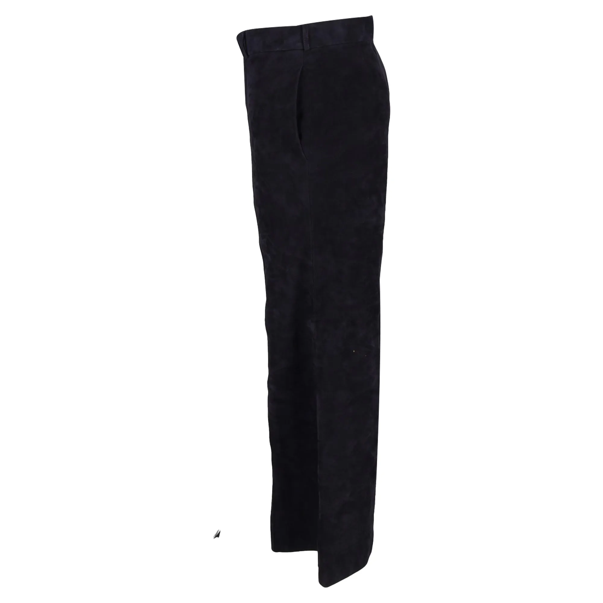 Khaite High-Waisted Bell Pants in Schwarz Wildleder