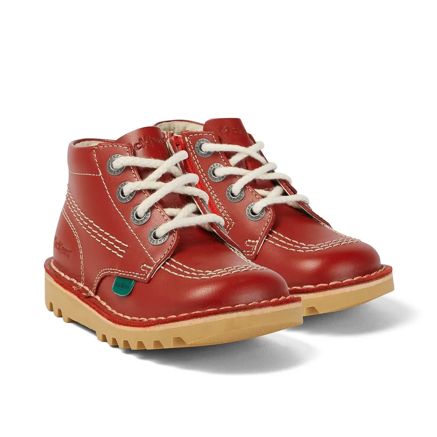 Kickers: Unisex Baby Kick Hi Reißverschluss - Leder Rot