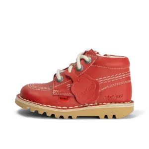 Kickers: Unisex Baby Kick Hi Reißverschluss - Leder Rot