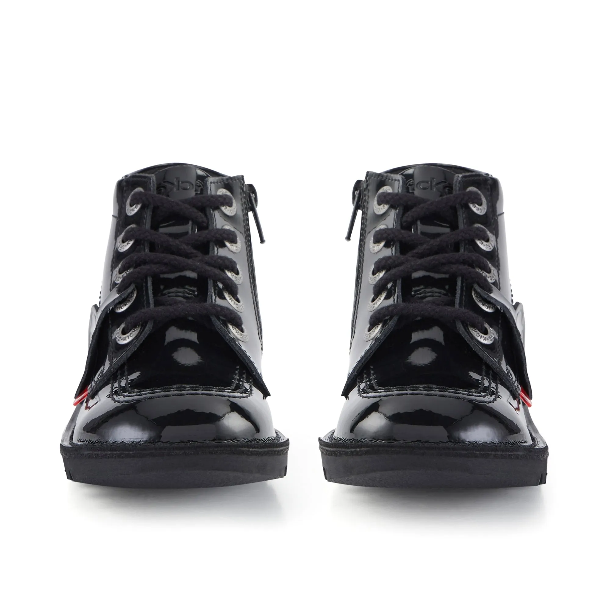 Kickers: Kick Hi Zip Unisex-Schulschuhe - Hochglanzschwarz