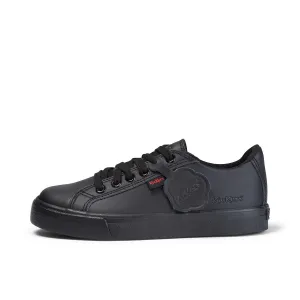 Kickers: Tovni Lacer Unisex-Schulschuhe - Schwarzes Leder