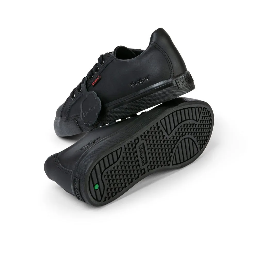 Kickers: Tovni Lacer Unisex-Schulschuhe - Schwarzes Leder