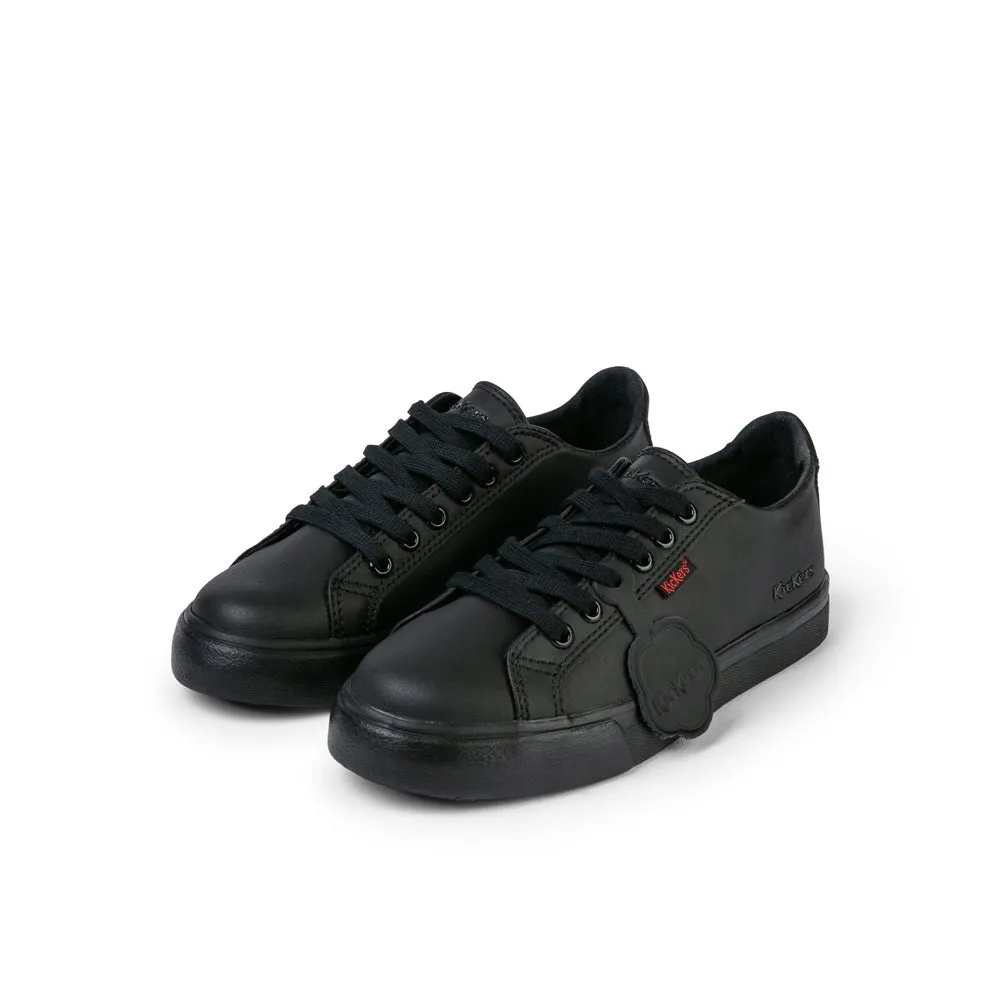 Kickers: Tovni Lacer Unisex-Schulschuhe - Schwarzes Leder
