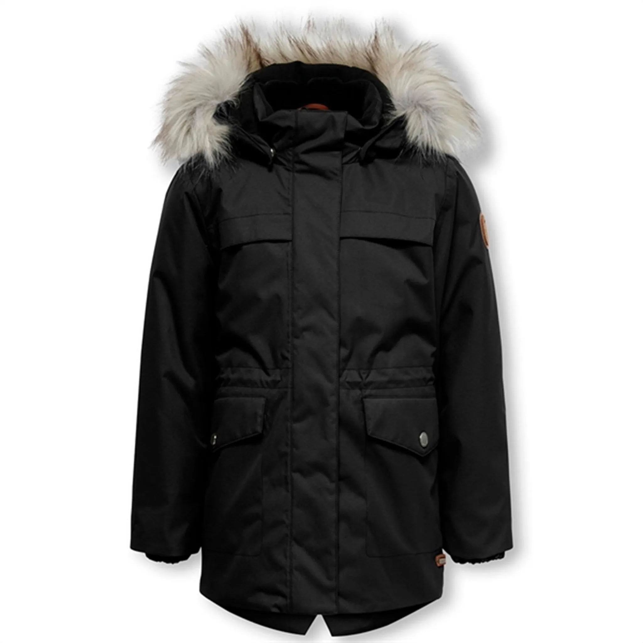 Kinder nur Black Newliva wasserdichter Pelz-Parka-Mantel Kinder nur