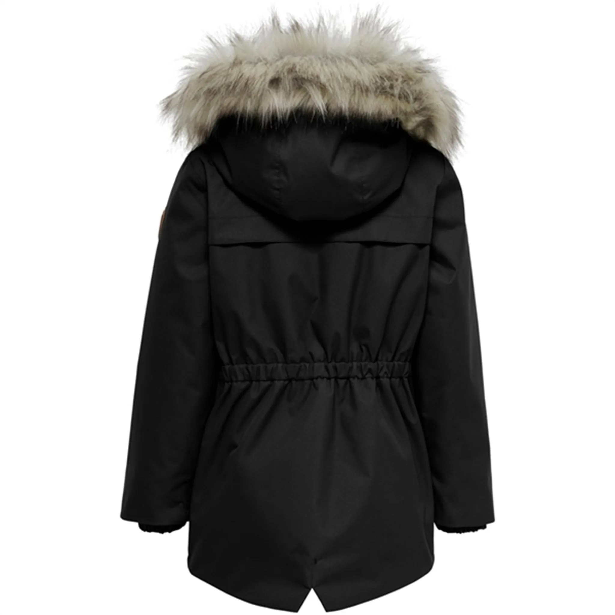 Kinder nur Black Newliva wasserdichter Pelz-Parka-Mantel Kinder nur