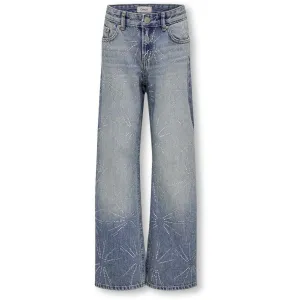 Kids ONLY Mittelblaue Denim Hope Strass Stern Weite Denim Hose Kids Only