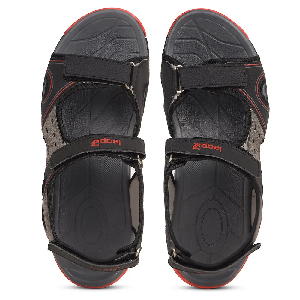 Leap7x Schwarze Sportliche Freizeitsandale Für Herren ALBANIA-2 Von Liberty