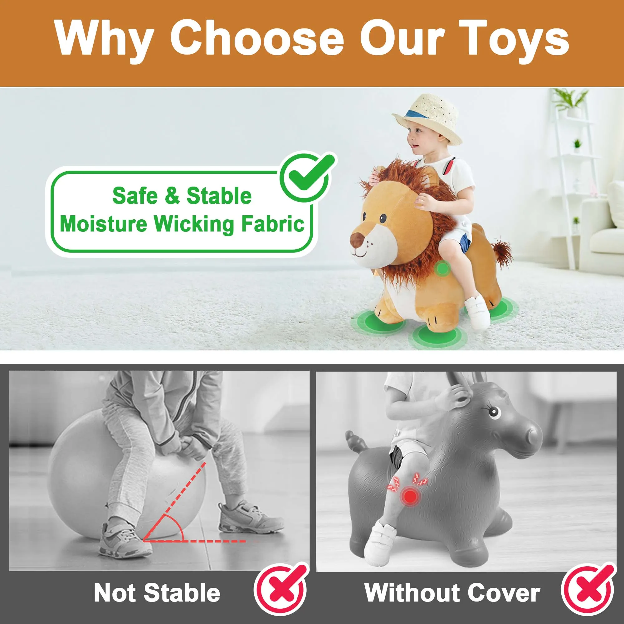 Lion Bouncy Pals Pferd Plüsch Hüpftier Spielzeug