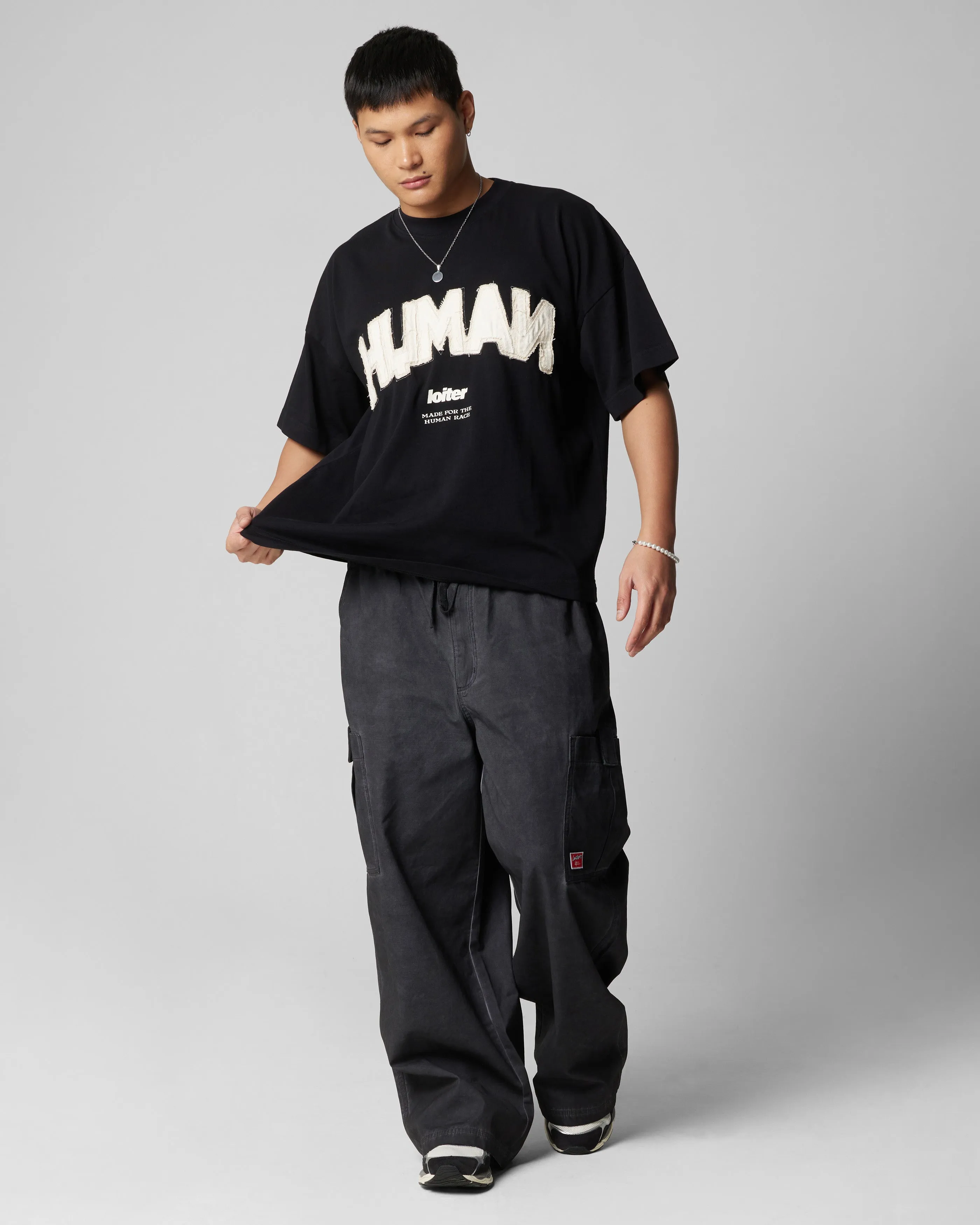 Loiter Kraven Fallschirmhose Gewaschen Schwarz