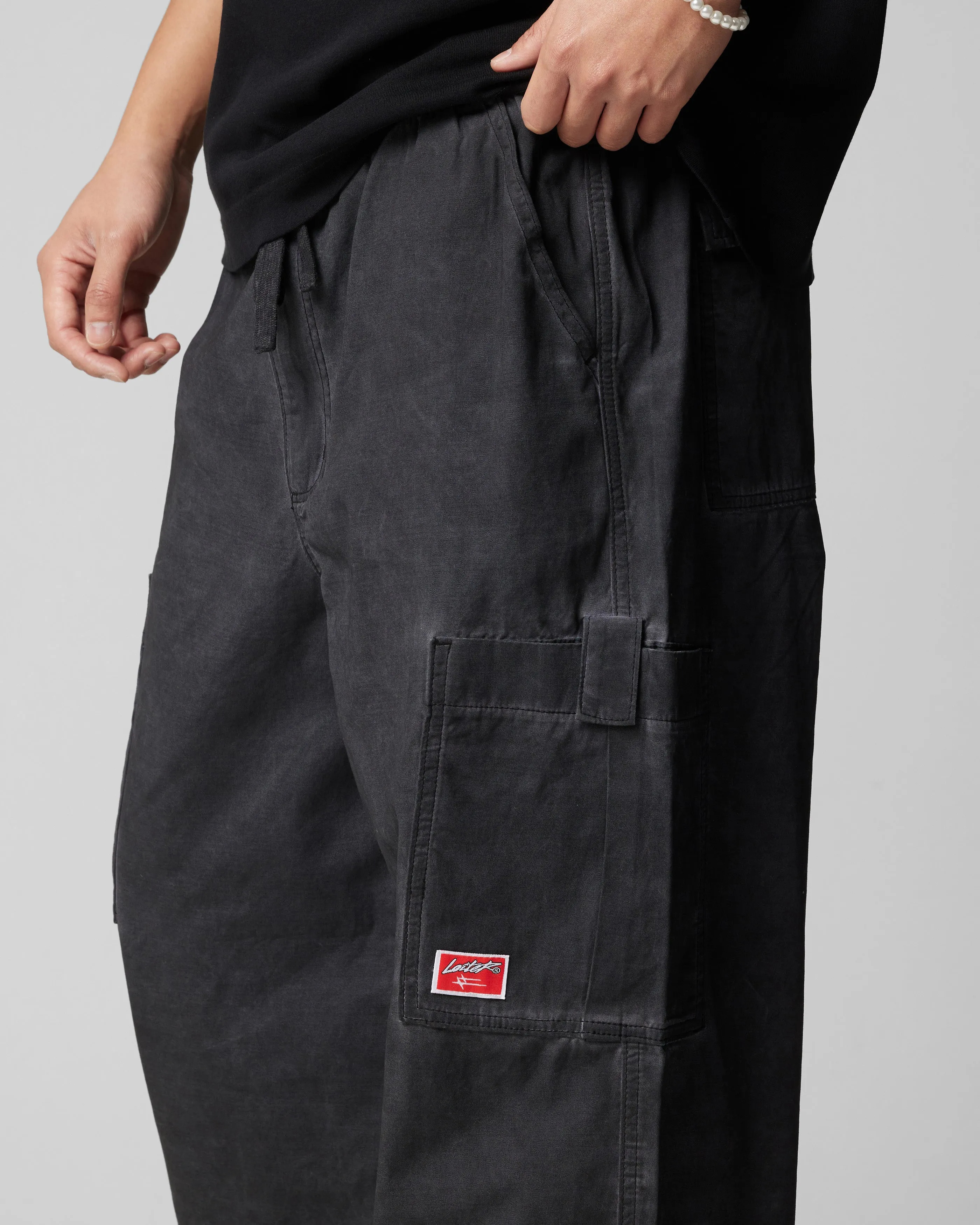 Loiter Kraven Fallschirmhose Gewaschen Schwarz