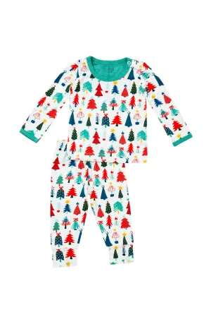 Langarm-Pyjama-Set - Weihnachtsbäume Babykids_Clover-Baby-Kids