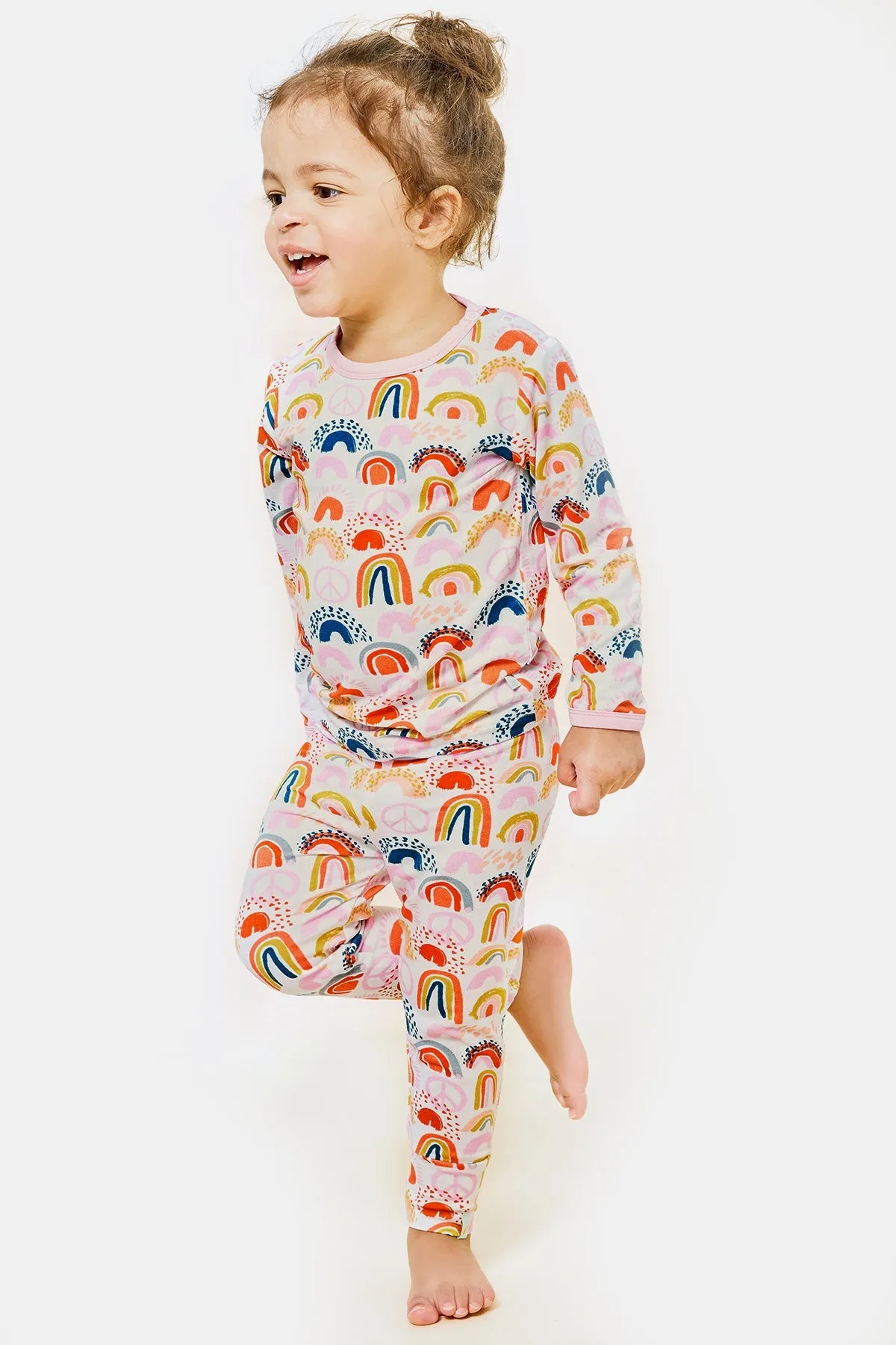 Langarm-Pyjama-Set - Regenbogen Rosa Babykids_Klee-Baby-Kinder