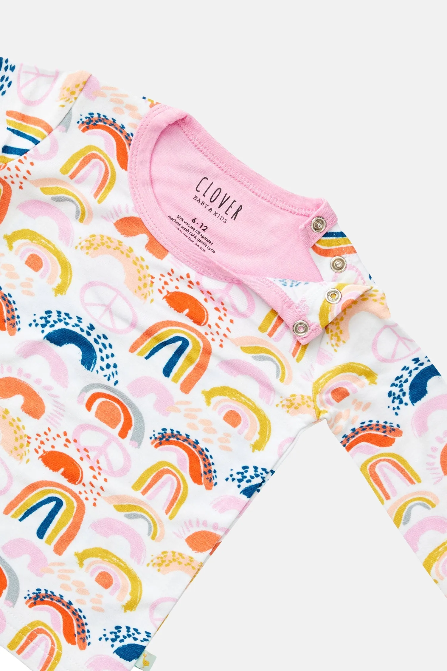 Langarm-Pyjama-Set - Regenbogen Rosa Babykids_Klee-Baby-Kinder