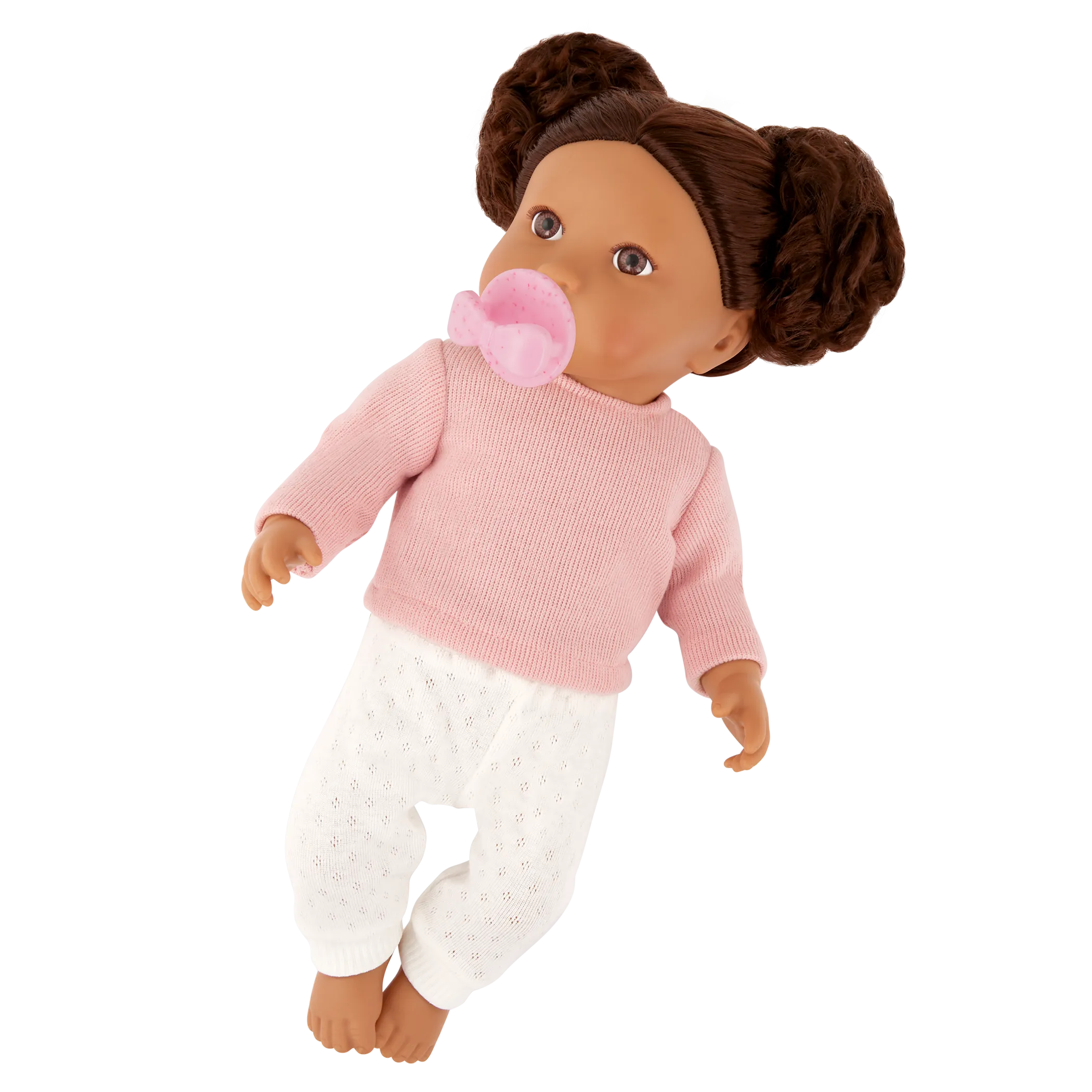 LullaBaby – Babypuppe mit welligem braunem Haar