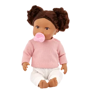 LullaBaby – Babypuppe mit welligem braunem Haar