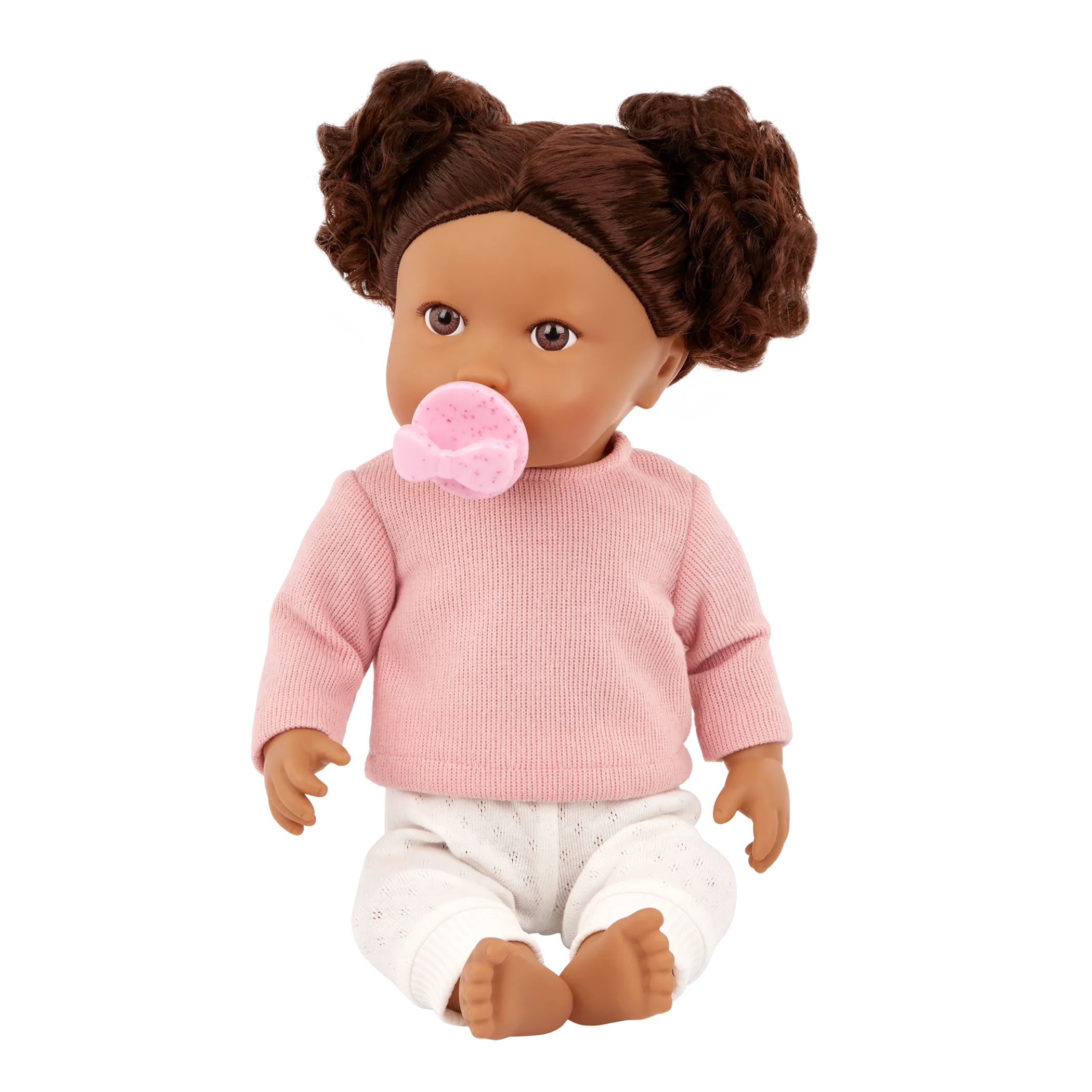 LullaBaby – Babypuppe mit welligem braunem Haar