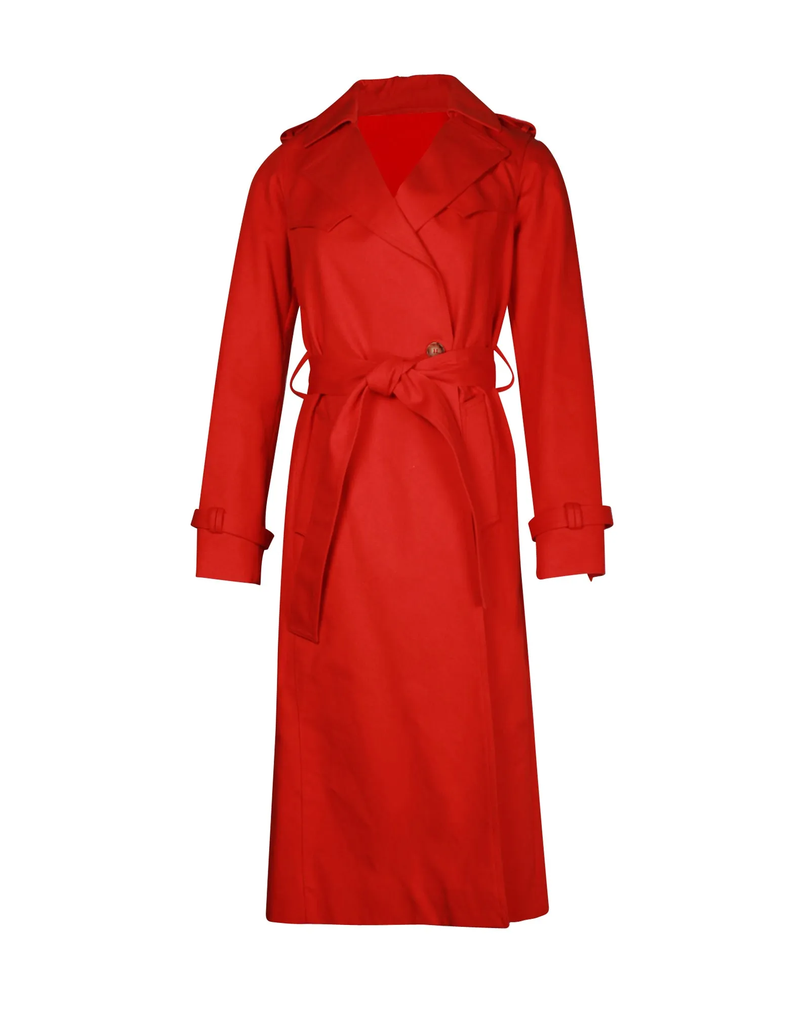 Maje Goldie Trenchcoat in Roter Baumwolle