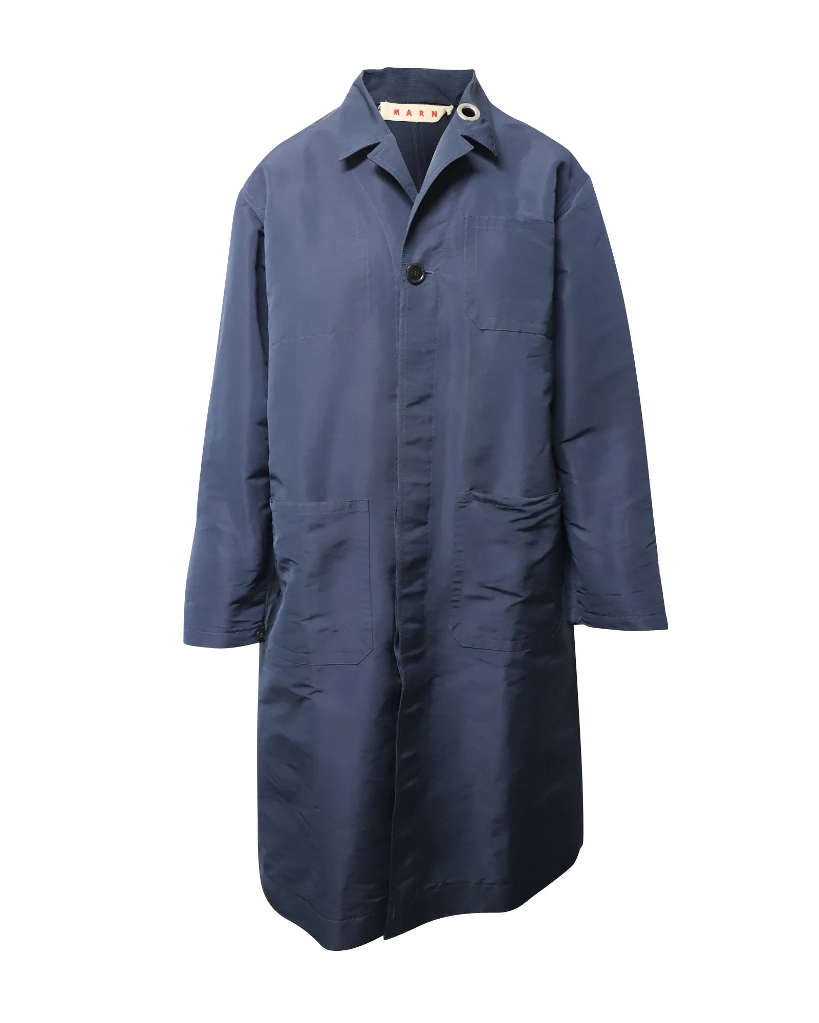 Marni Langarmmantel mit Taschen in Marineblau Polyester