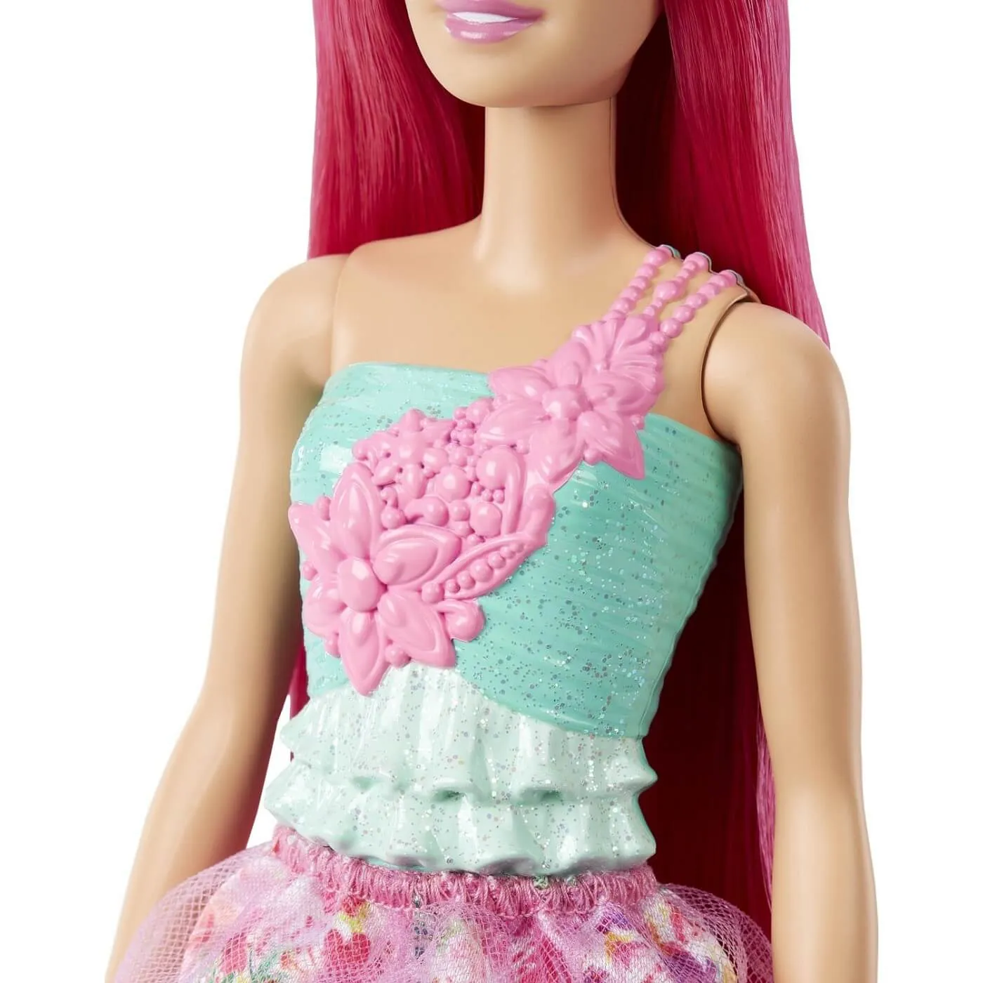 Mattel Toys Barbie Dreamtopia Royal Puppe mit dunkelrosa Haaren, abnehmbarem Rock, Schuhen & Stirnband