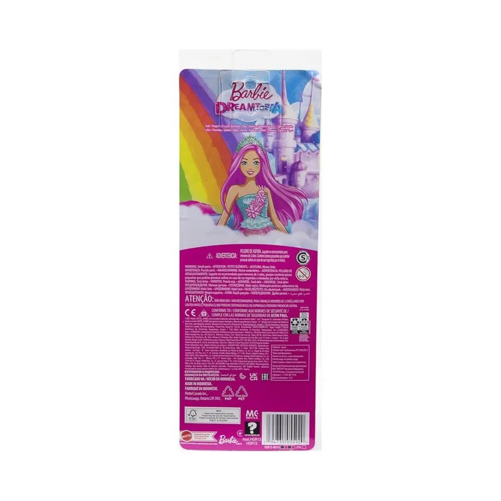 Mattel Toys Barbie Dreamtopia Royal Puppe mit dunkelrosa Haaren, abnehmbarem Rock, Schuhen & Stirnband