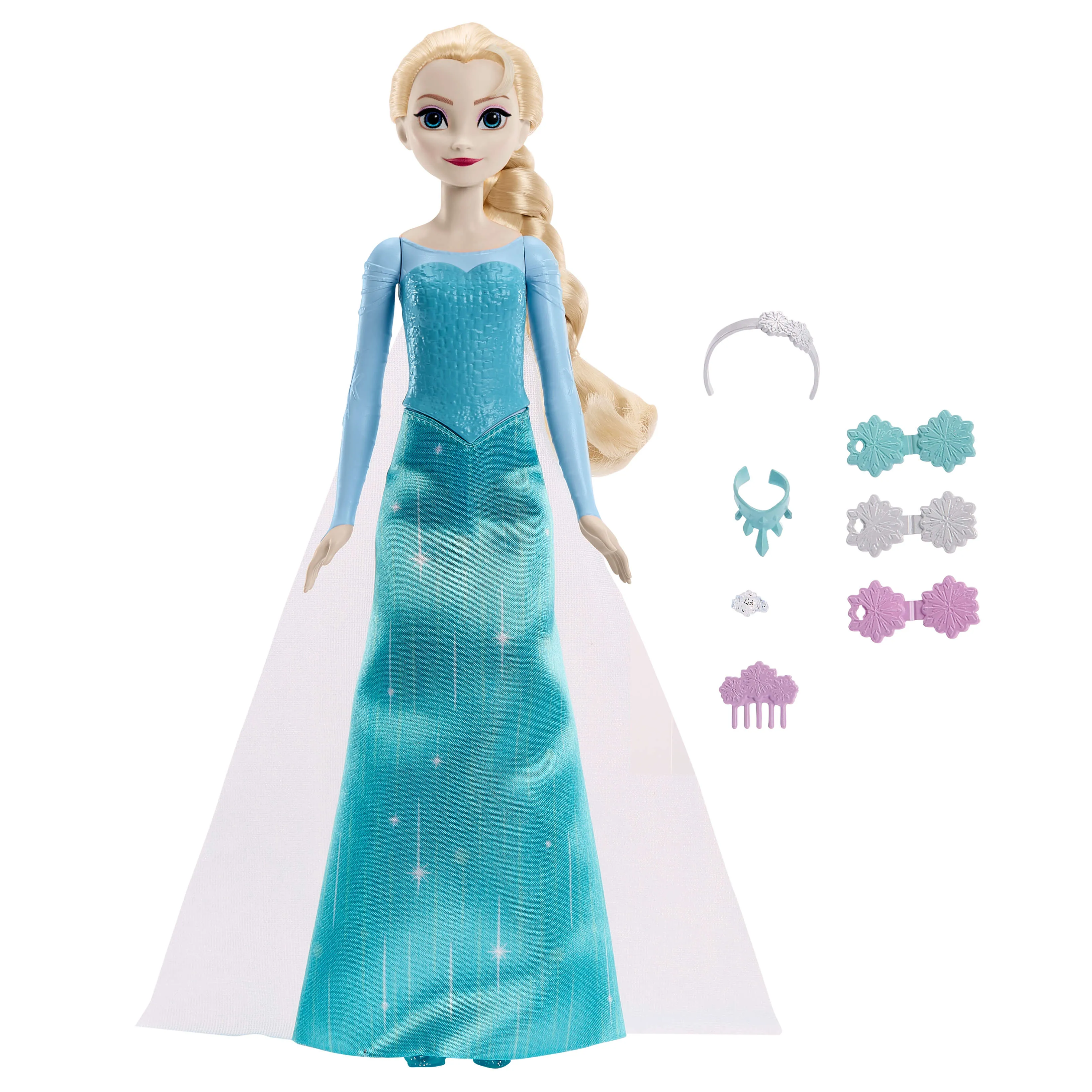 Mattel Spielzeug Disney Frozen Elsa Puppe mit Zubehör zum Anziehen