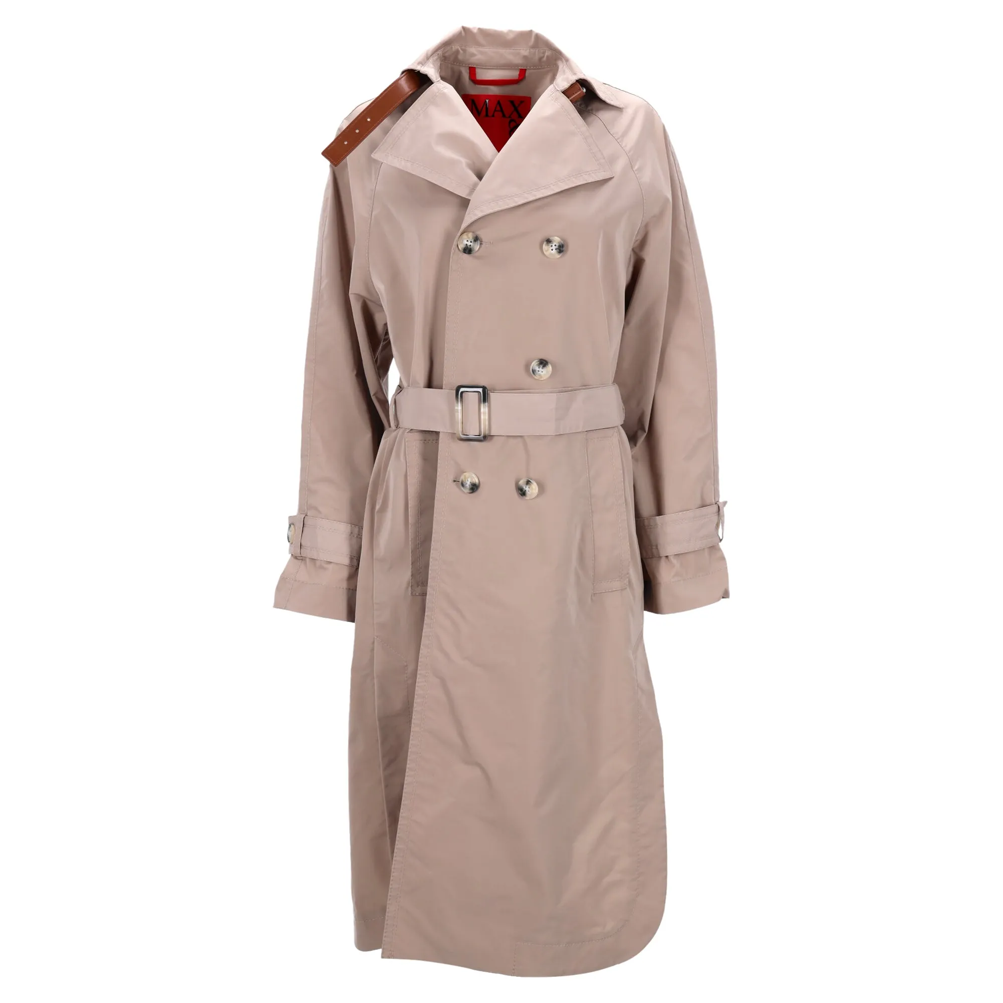 Max & Co Doppelreihiger Trenchcoat in Beige Polyester