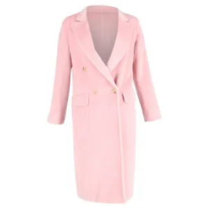 Max Mara Doppelreihiger Mantel in Rosa Wolle