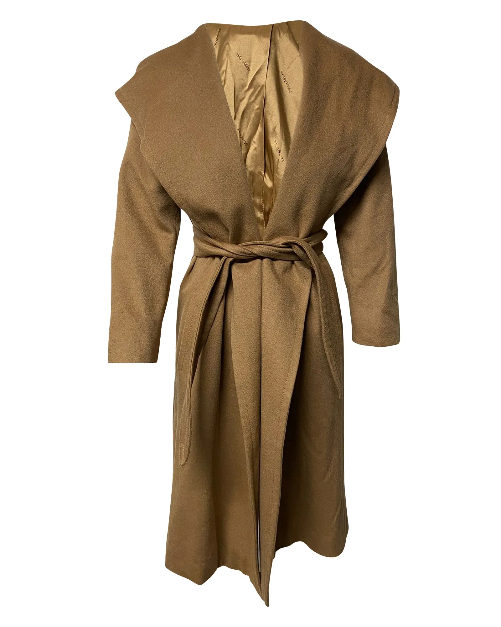 Max Mara Kapuzenmantel in Braunem Kaschmir
