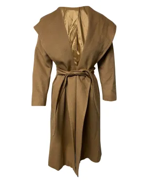 Max Mara Kapuzenmantel in Braunem Kaschmir