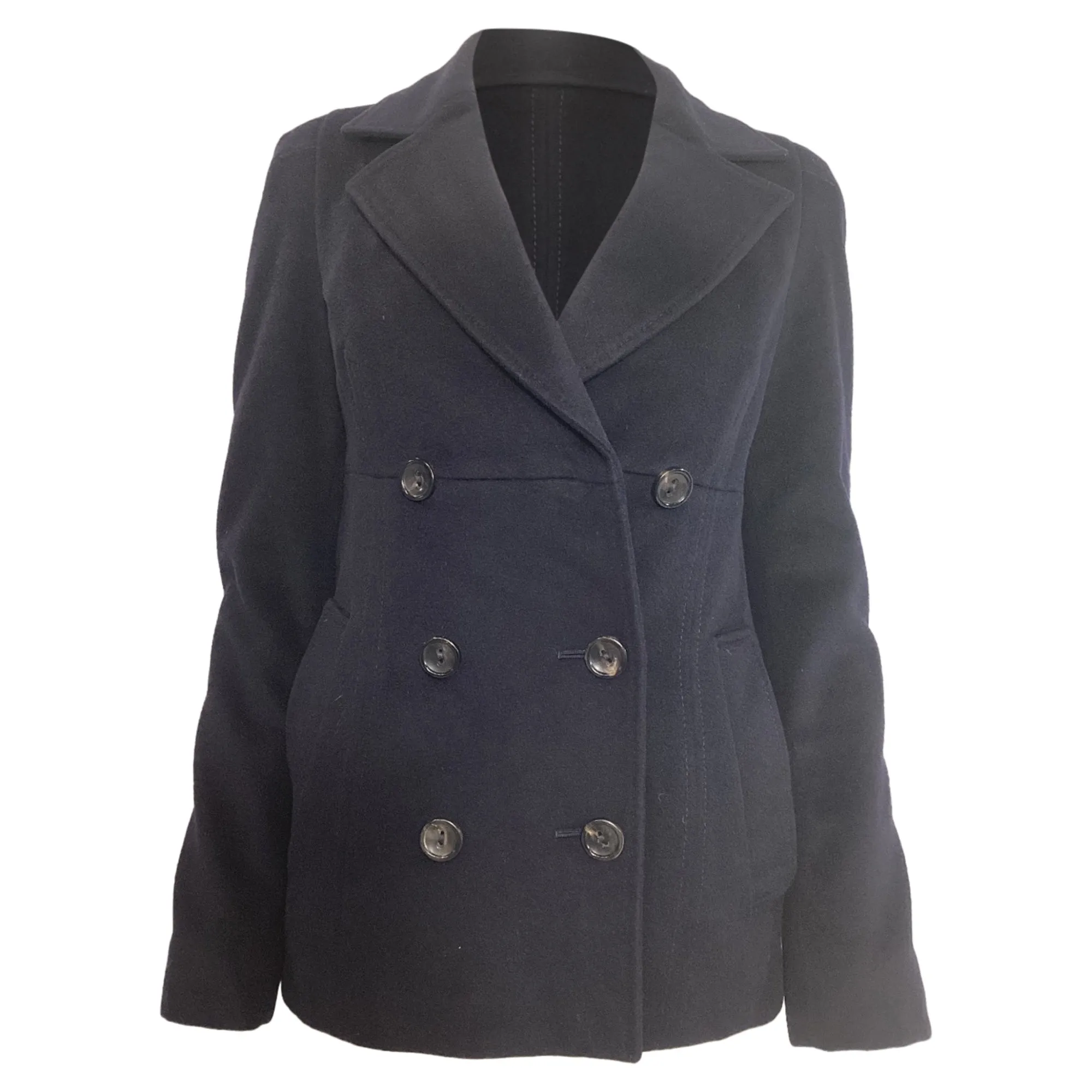 Max Marine Studio Peacoat in Marineblau aus reiner Schurwolle