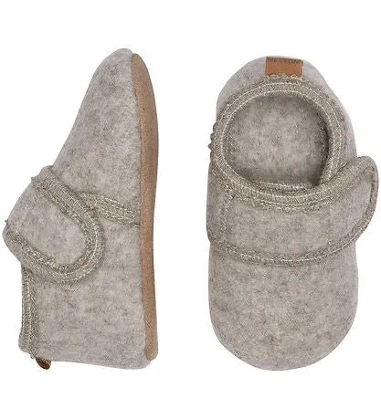 Melton: Klassische Kinder-Wollhausschuhe - Beige