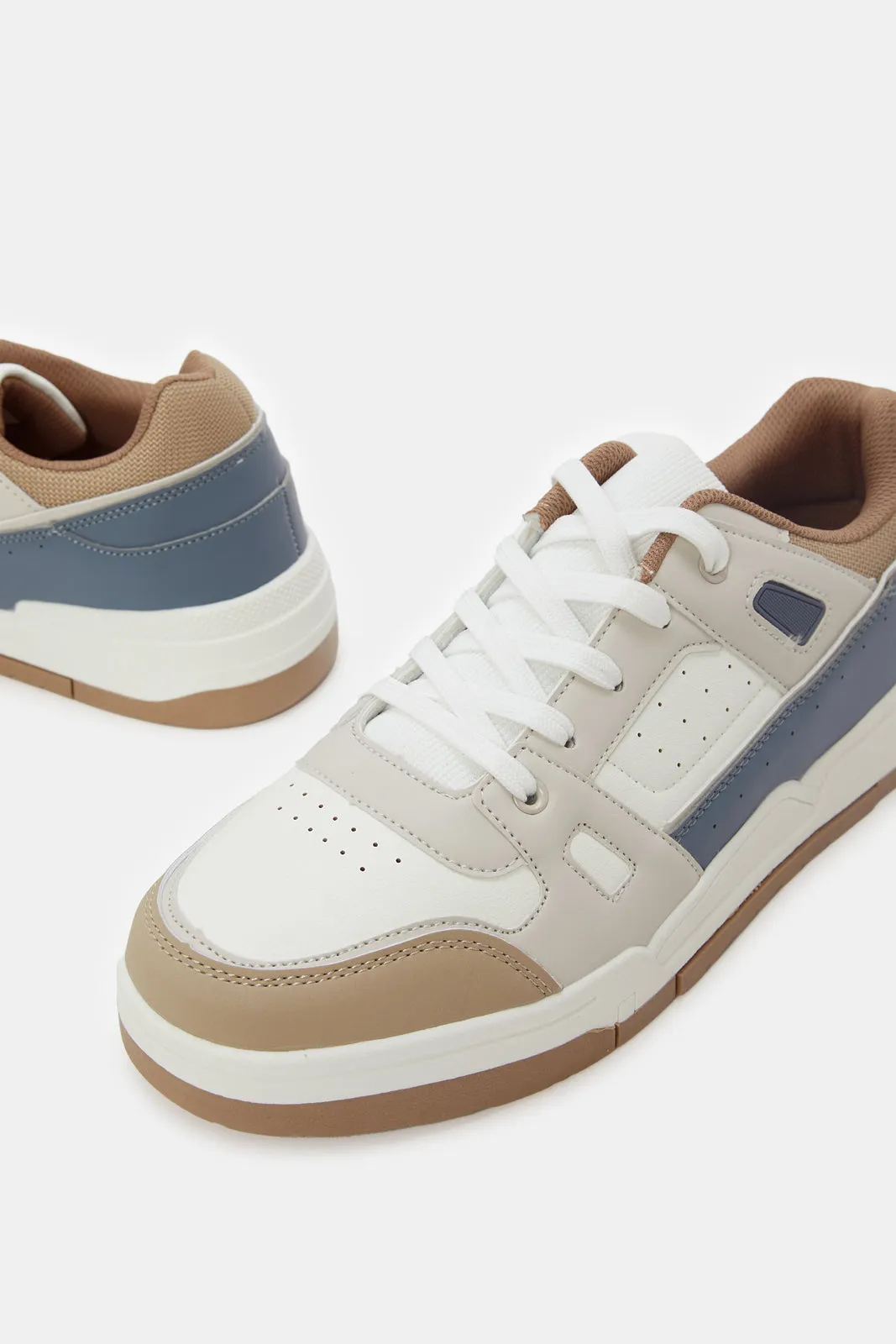 Herren Skate Schuhe in Beige mit Color Block Design