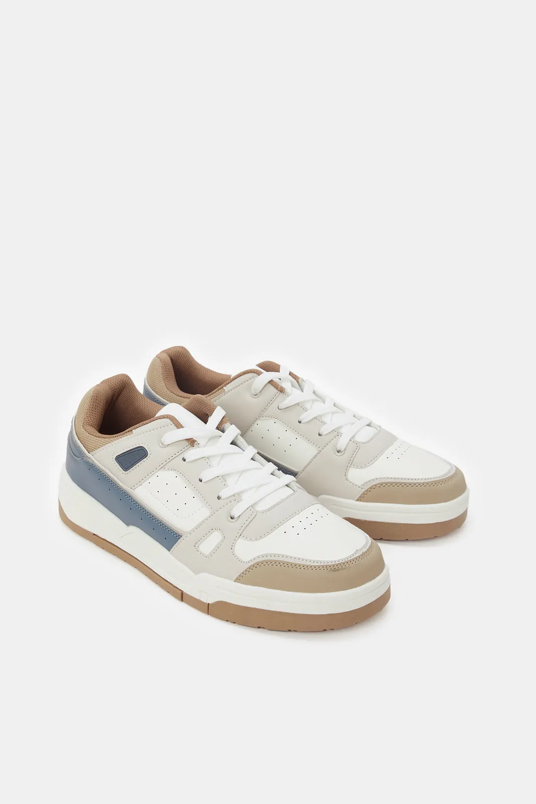 Herren Skate Schuhe in Beige mit Color Block Design